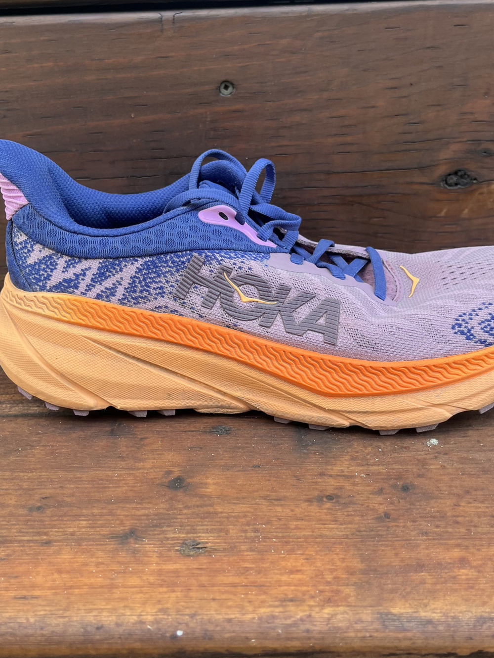 Hoka One One Challenger ATR 7 Running Shoe Size Women's 8.5B Purple Orange Gym